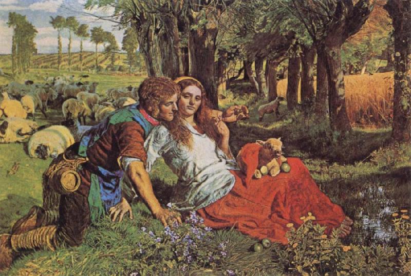 William Holman Hunt The Hireling Shepherd Norge oil painting art